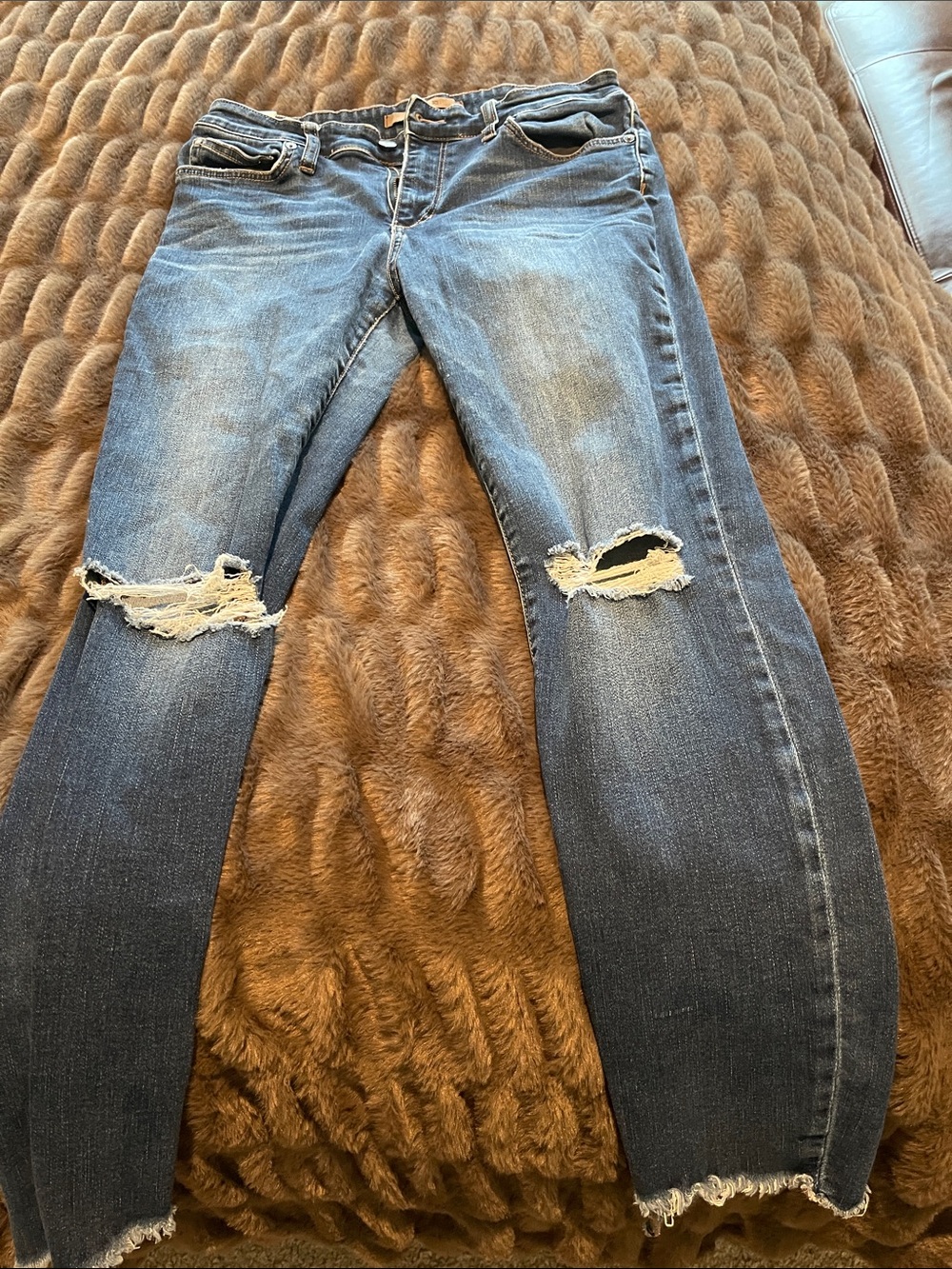Joe's Jeans Distressed Medium Wash Blue Skinny Jeans